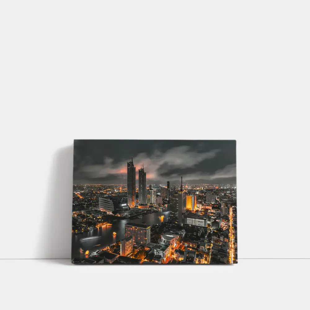 Bangkok Thailand City Skyline At Night – Wall Art