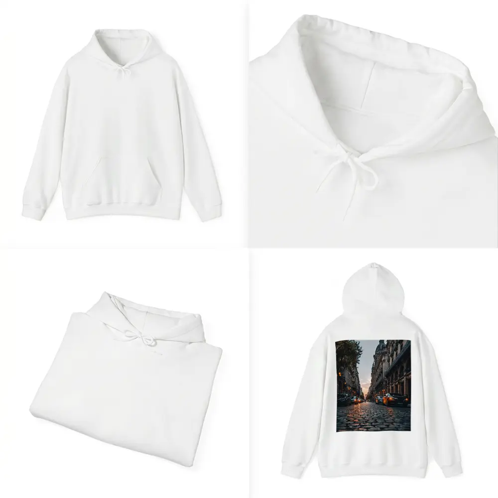 Paris Cobblestone Street At Dusk – Hoodies