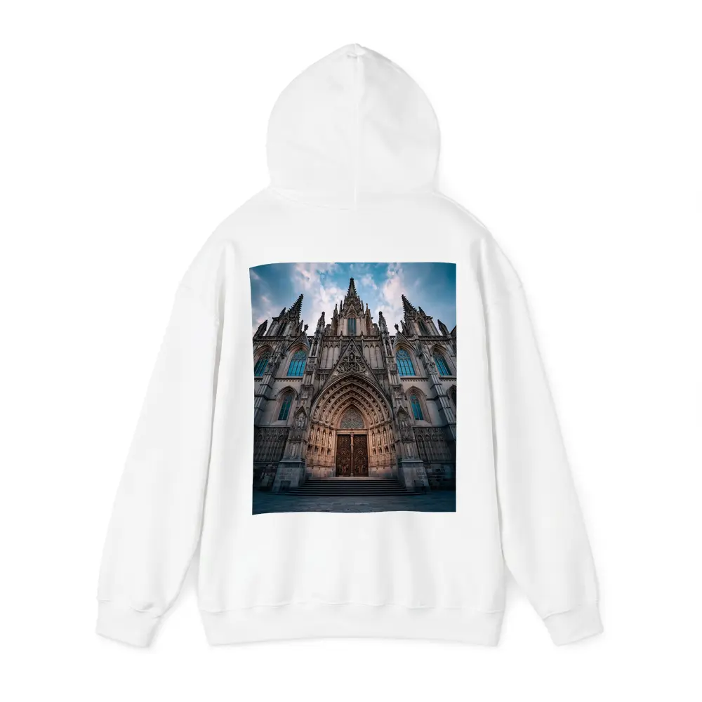 Barcelona Cathedral Gothic Facade Cloudy Sky – Hoodies