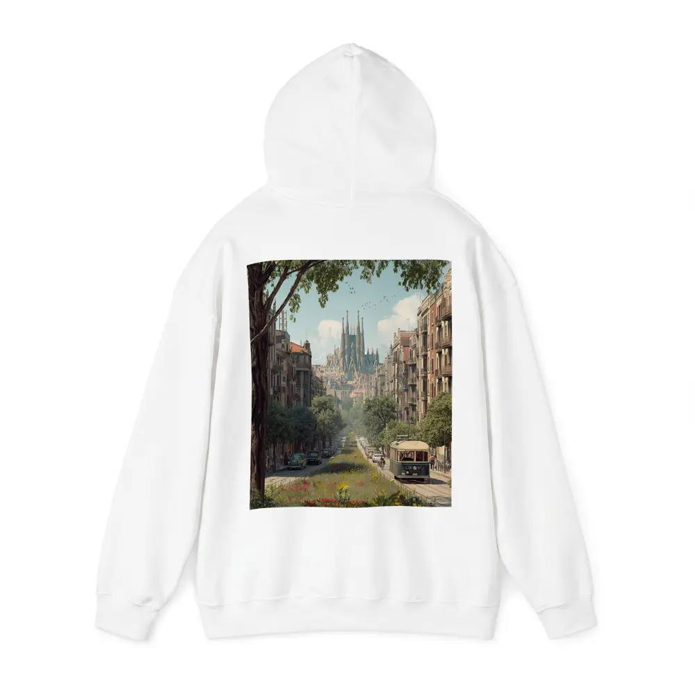 Barcelona Street Sagrada Familia Tram View – Hoodies