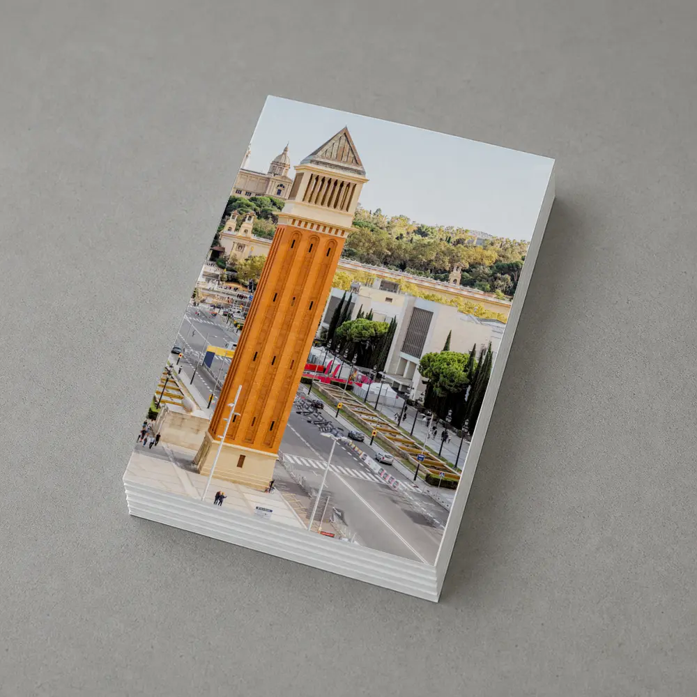 Barcelona Venetian Towers Palau Nacional View – Postcards