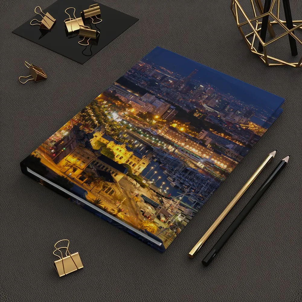 Barcelona City Skyline Glowing at Night – Notebooks
