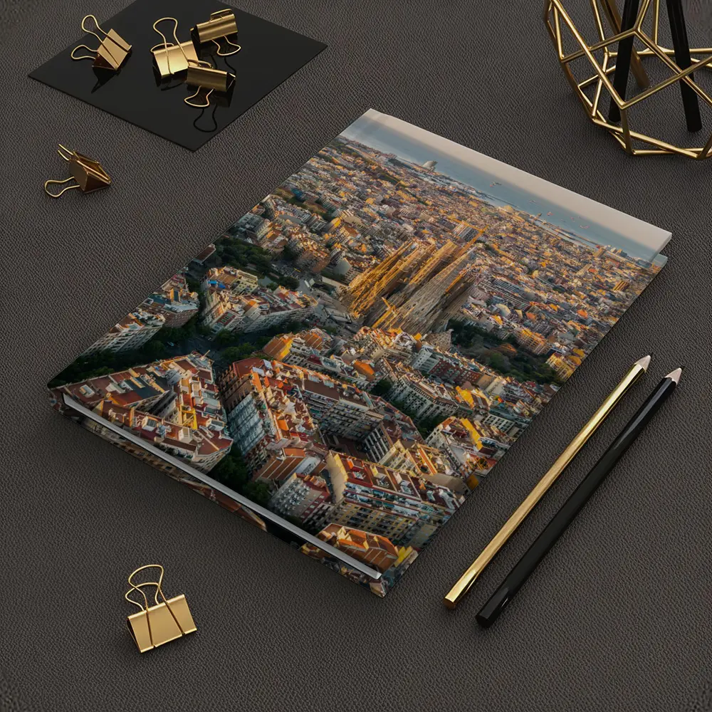 Barcelona Aerial View Sagrada Familia Cityscape – Notebooks