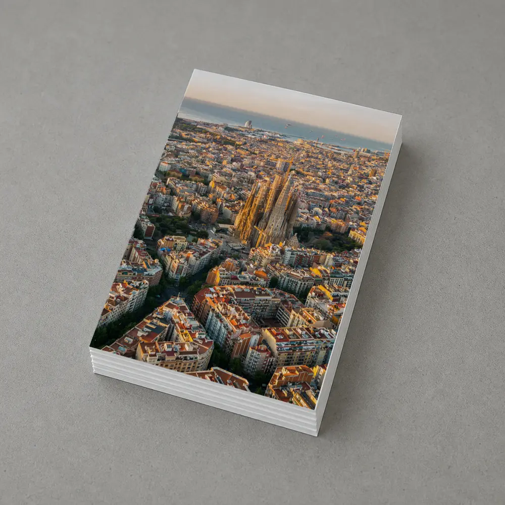 Barcelona Aerial View Sagrada Familia Cityscape – Postcards