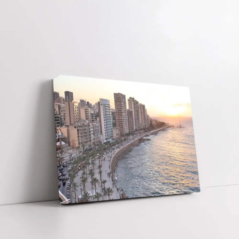 Beirut Corniche Waterfront Skyline Sunset View – Wall Art