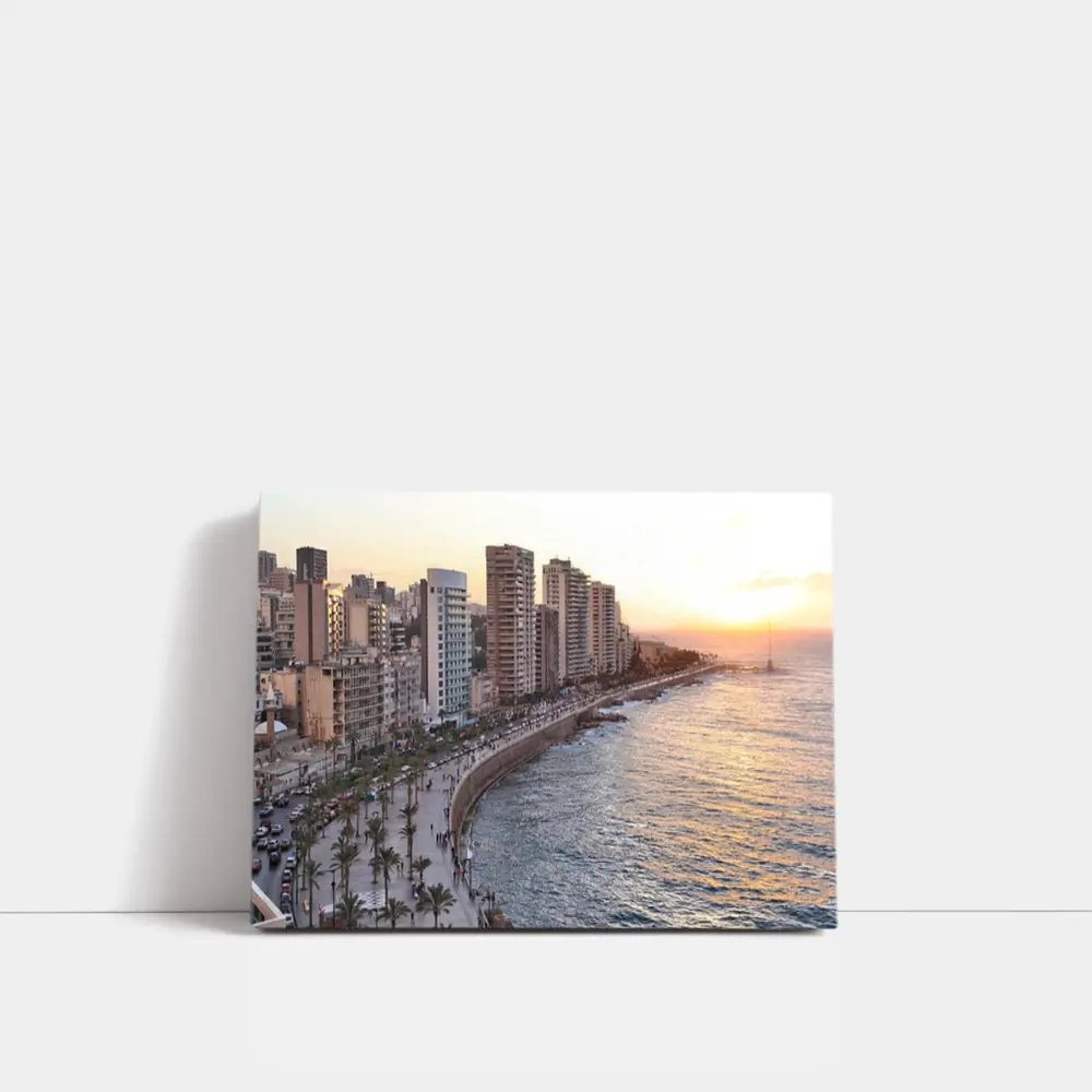 Beirut Corniche Waterfront Skyline Sunset View – Wall Art