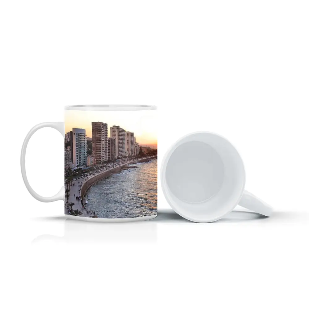 Beirut Corniche Waterfront Skyline Sunset View – Mugs