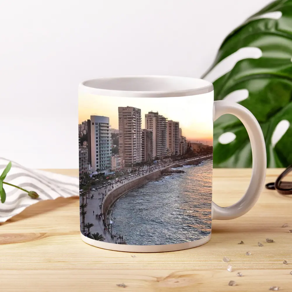 Beirut Corniche Waterfront Skyline Sunset View – Mugs