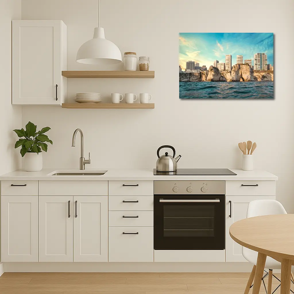 Beirut Lebanon Coastal Cliffs City Skyline – Wall Art