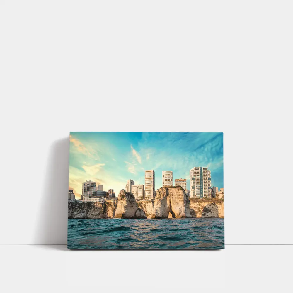 Beirut Lebanon Coastal Cliffs City Skyline – Wall Art