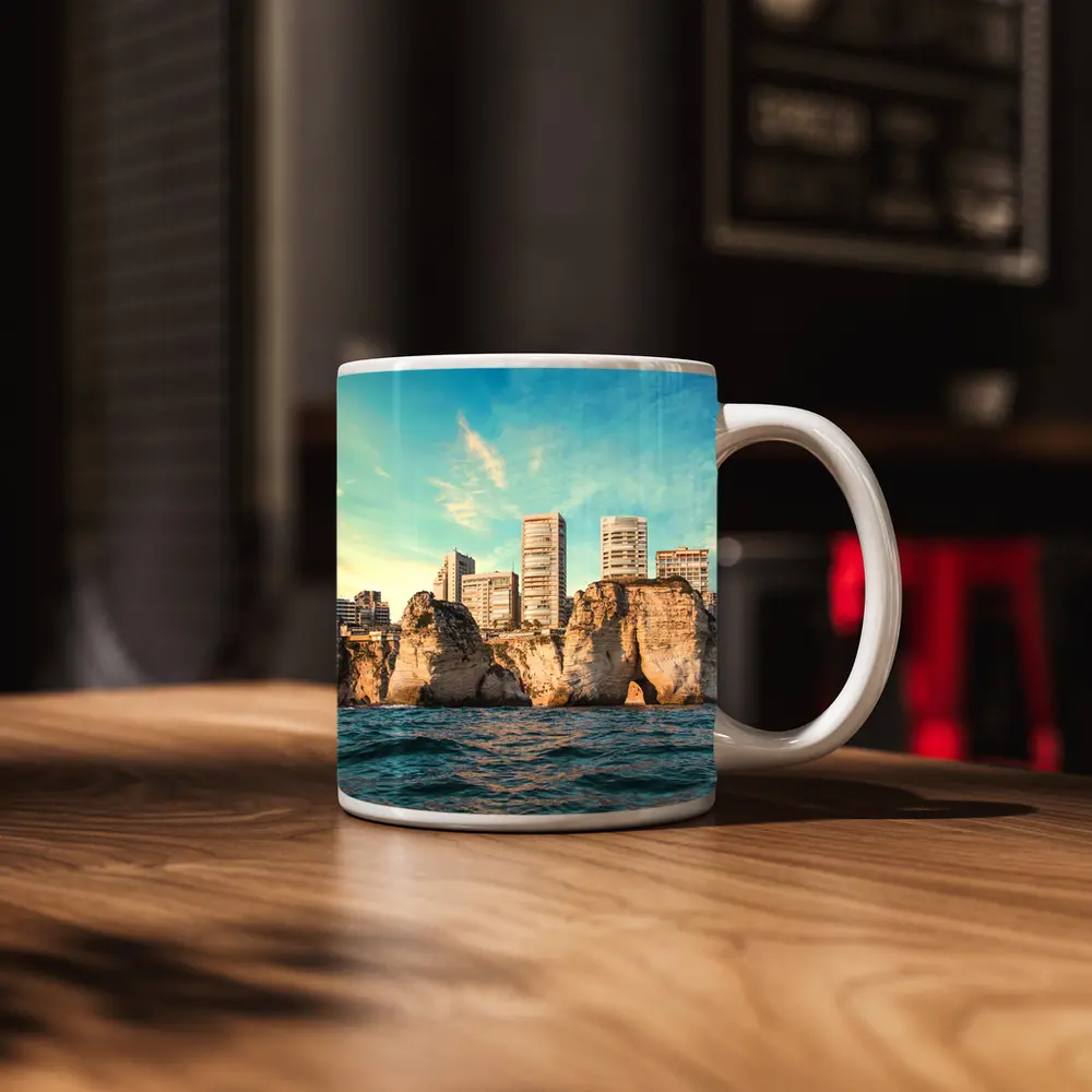 Beirut Lebanon Coastal Cliffs City Skyline – Mugs