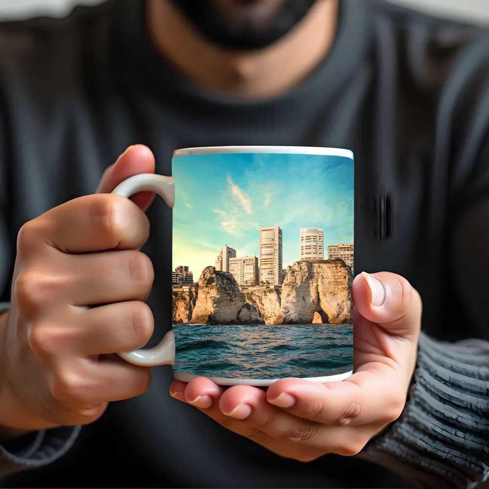 Beirut Lebanon Coastal Cliffs City Skyline – Mugs