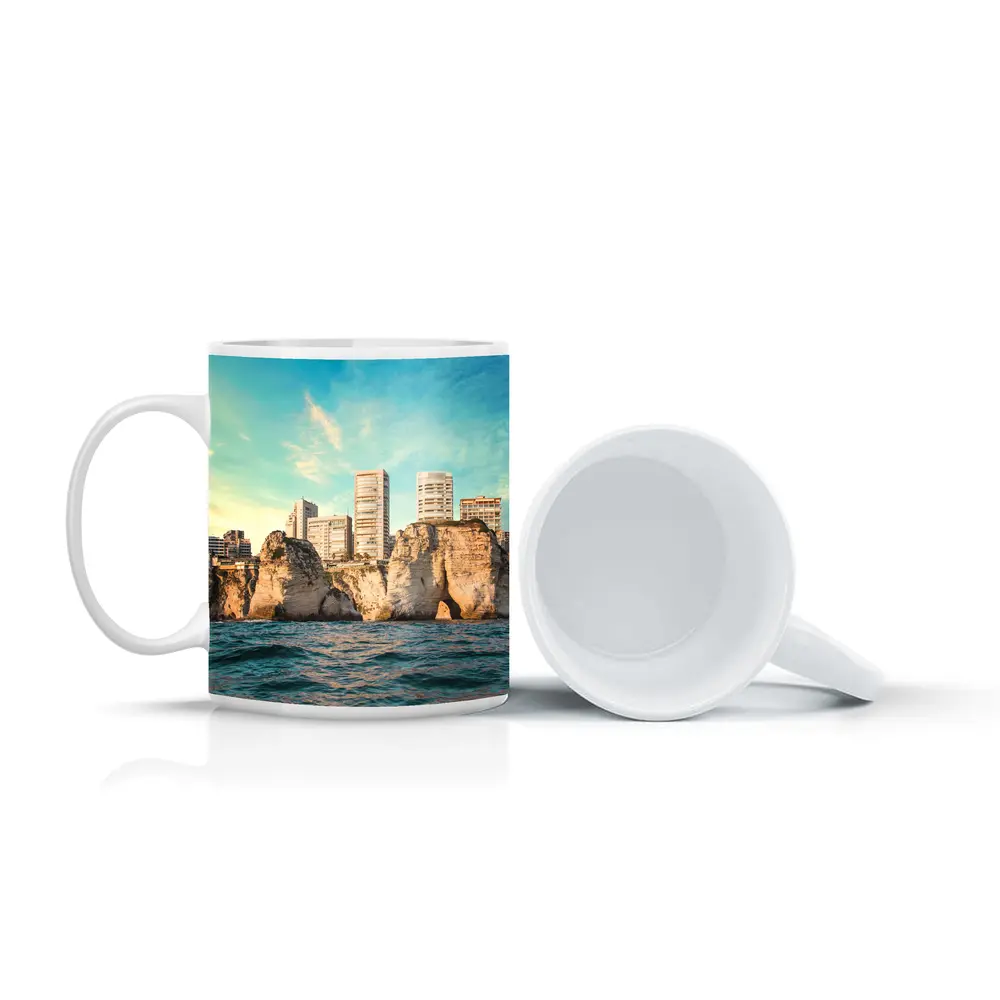 Beirut Lebanon Coastal Cliffs City Skyline – Mugs