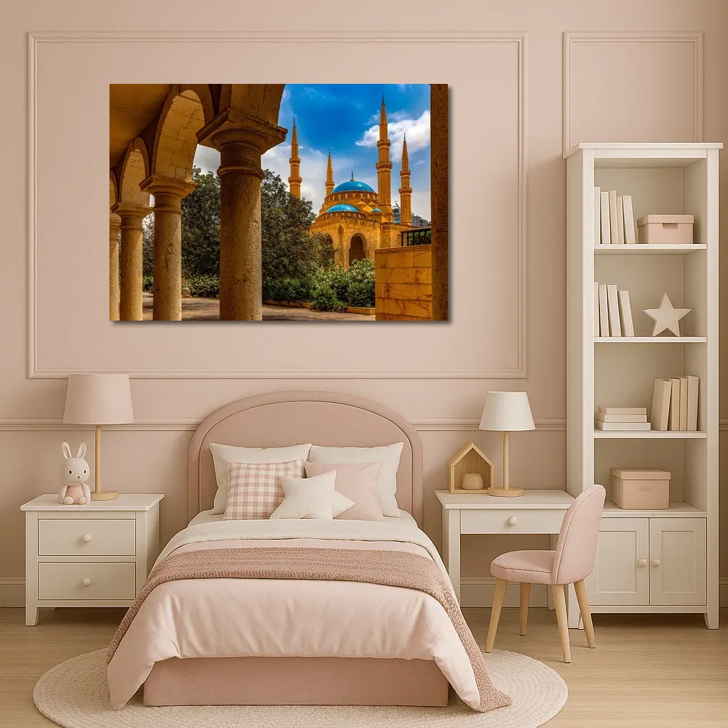 Mohammad Al Amin Mosque Beirut Blue Domes – Wall Art