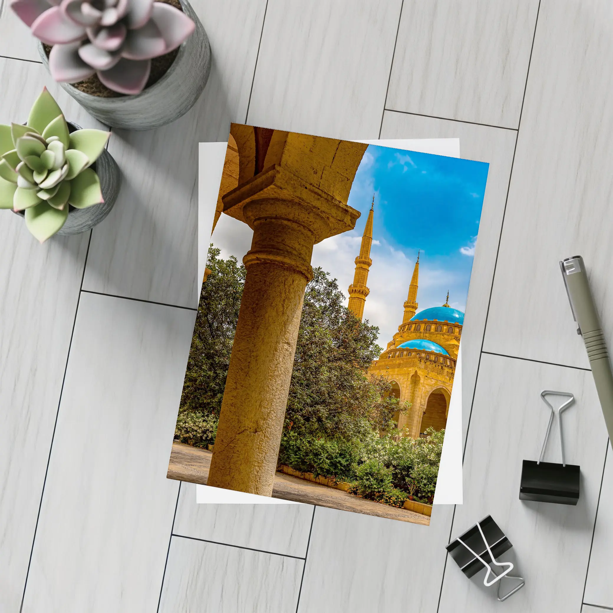 Mohammad Al Amin Mosque Beirut Blue Domes – Postcards