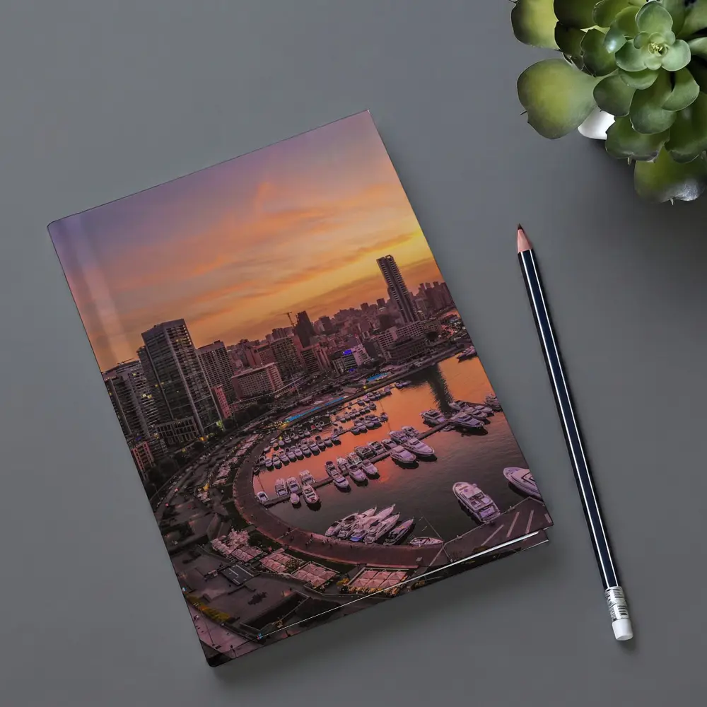 Beirut Lebanon Marina Skyline Sunset View – Notebooks