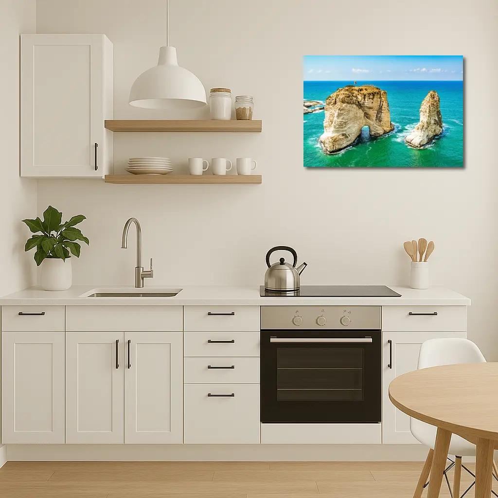 Raouche Rocks Beirut Blue Mediterranean Sea – Wall Art