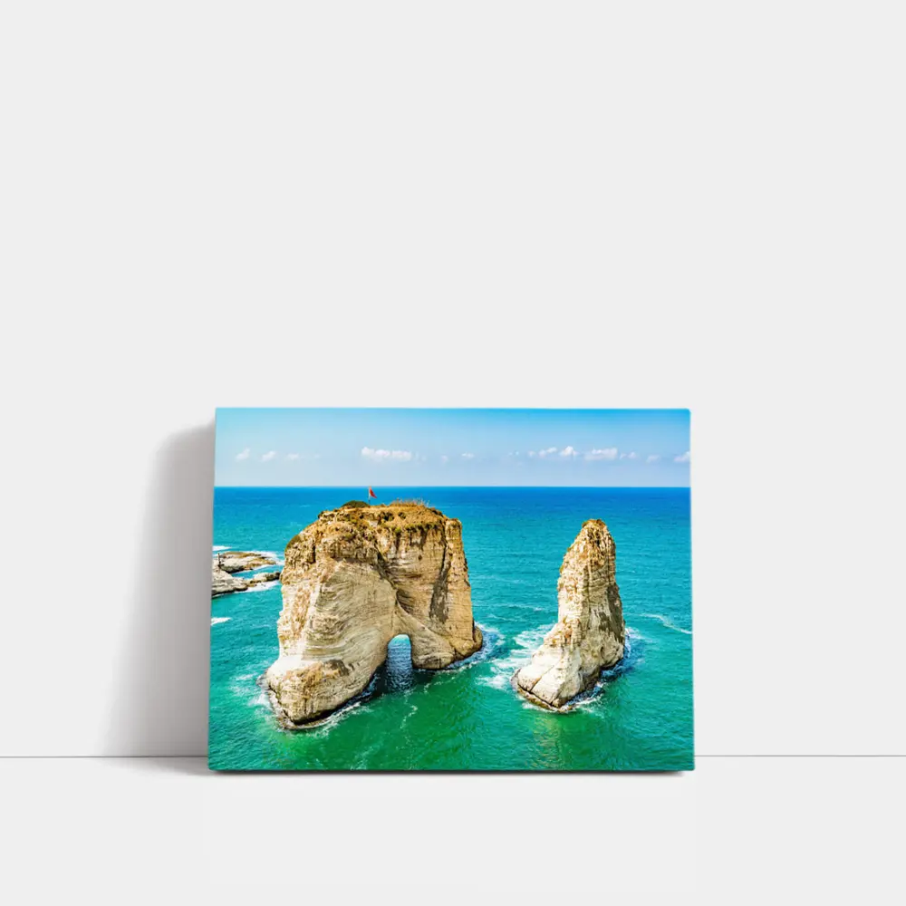 Raouche Rocks Beirut Blue Mediterranean Sea – Wall Art