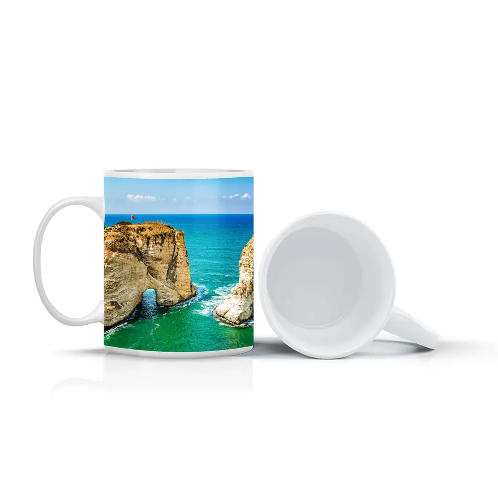 Raouche Rocks Beirut Blue Mediterranean Sea – Mugs