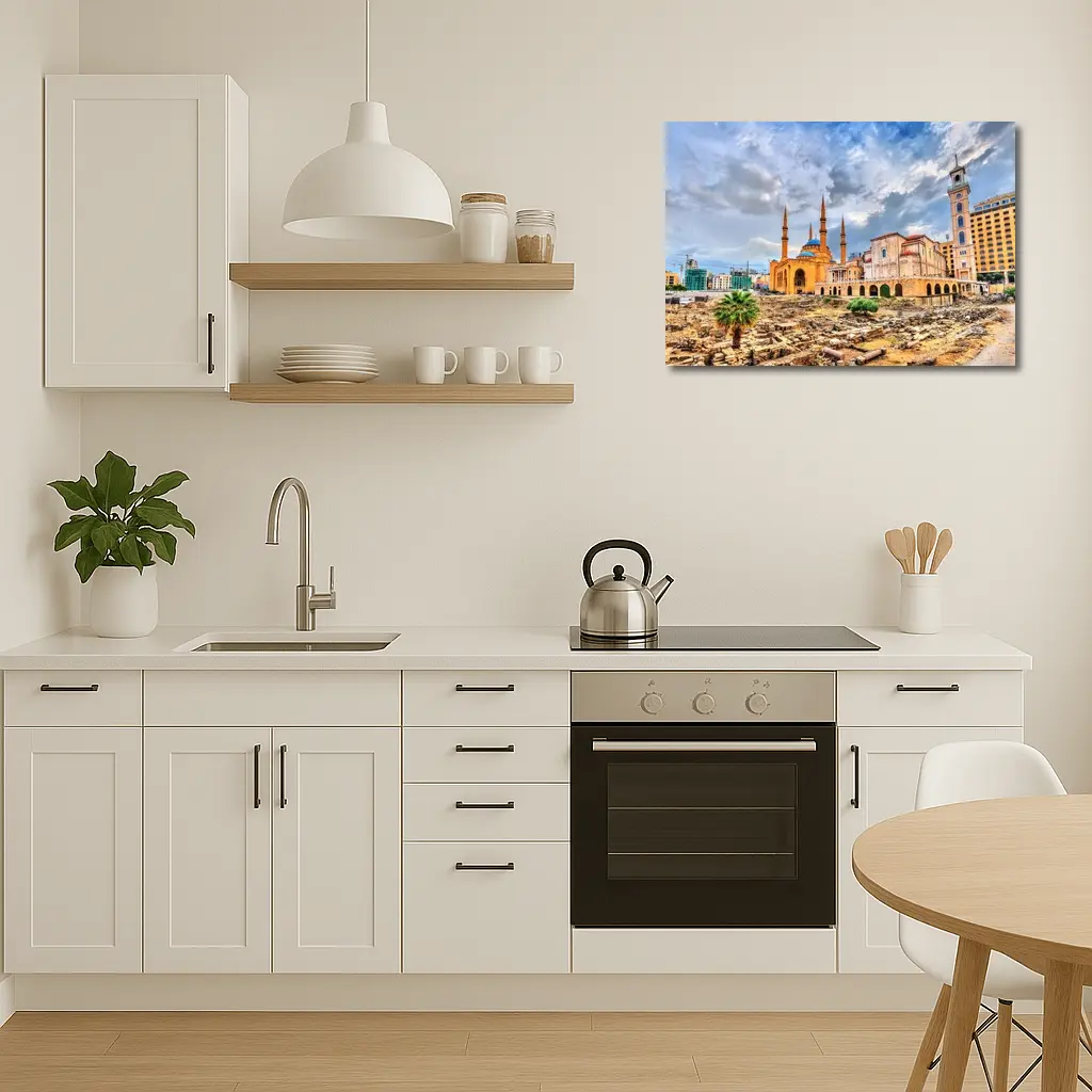 Beirut Lebanon Ancient Ruins Mosque Cityscape – Wall Art