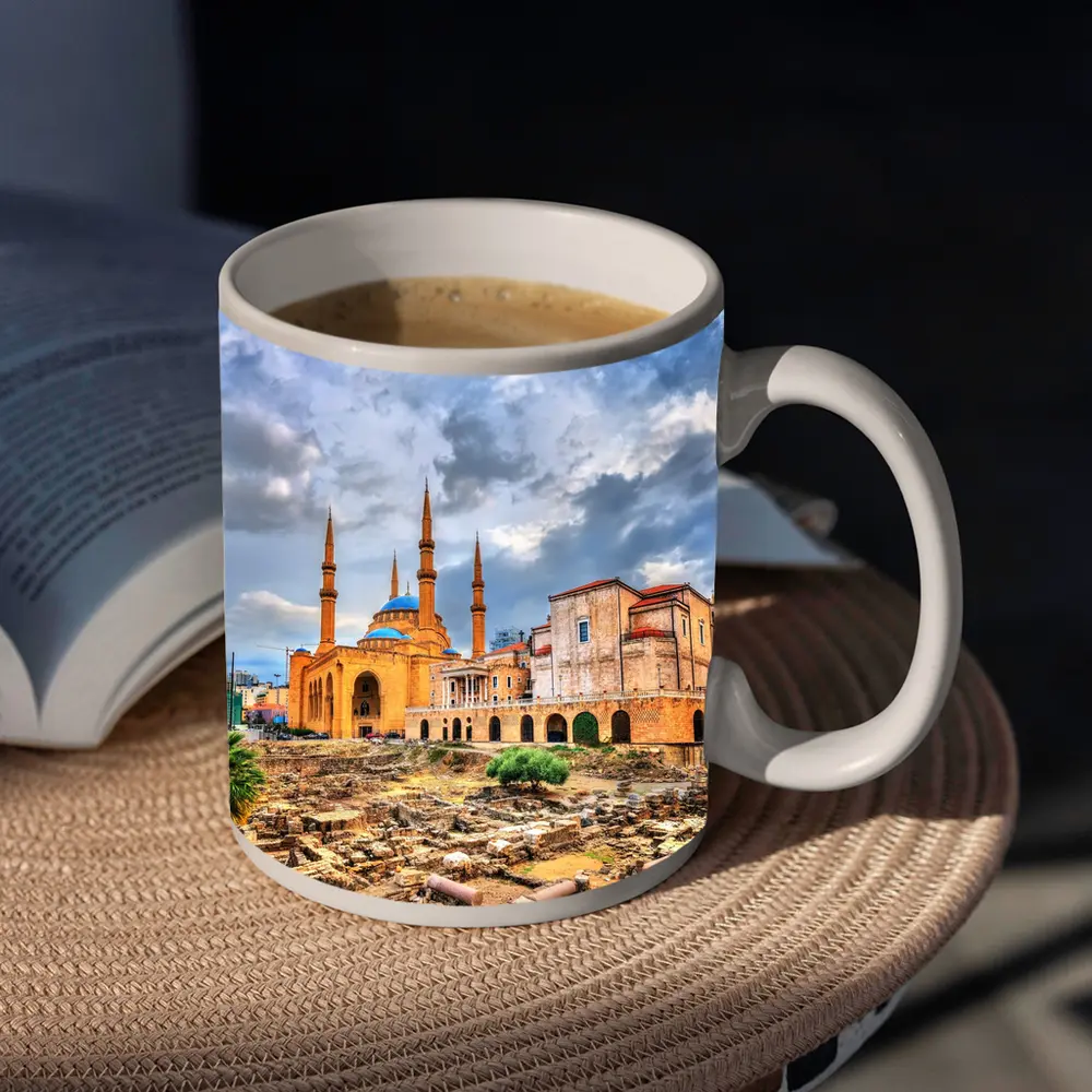 Beirut Lebanon Ancient Ruins Mosque Cityscape – Mugs