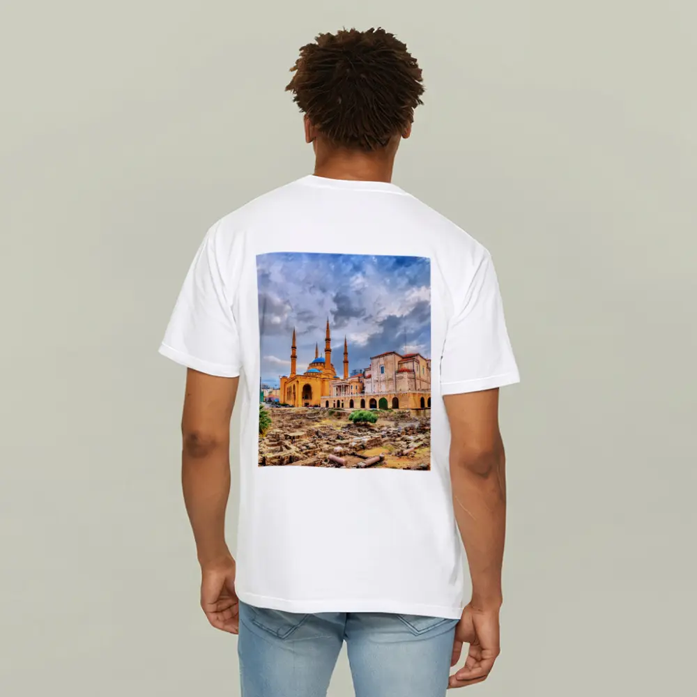 Beirut Lebanon Ancient Ruins Mosque Cityscape – T-Shirts