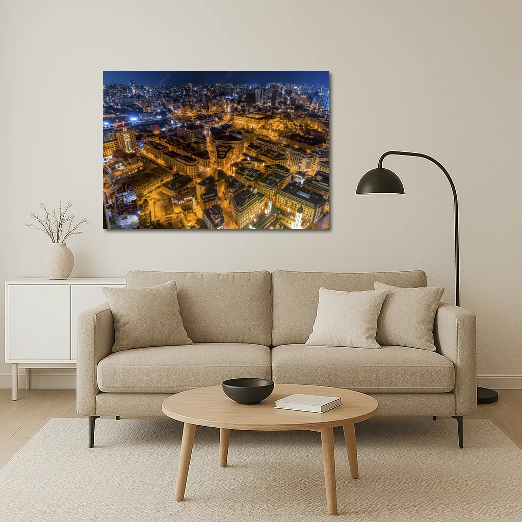 Beirut Lebanon City Aerial Night View – Wall Art