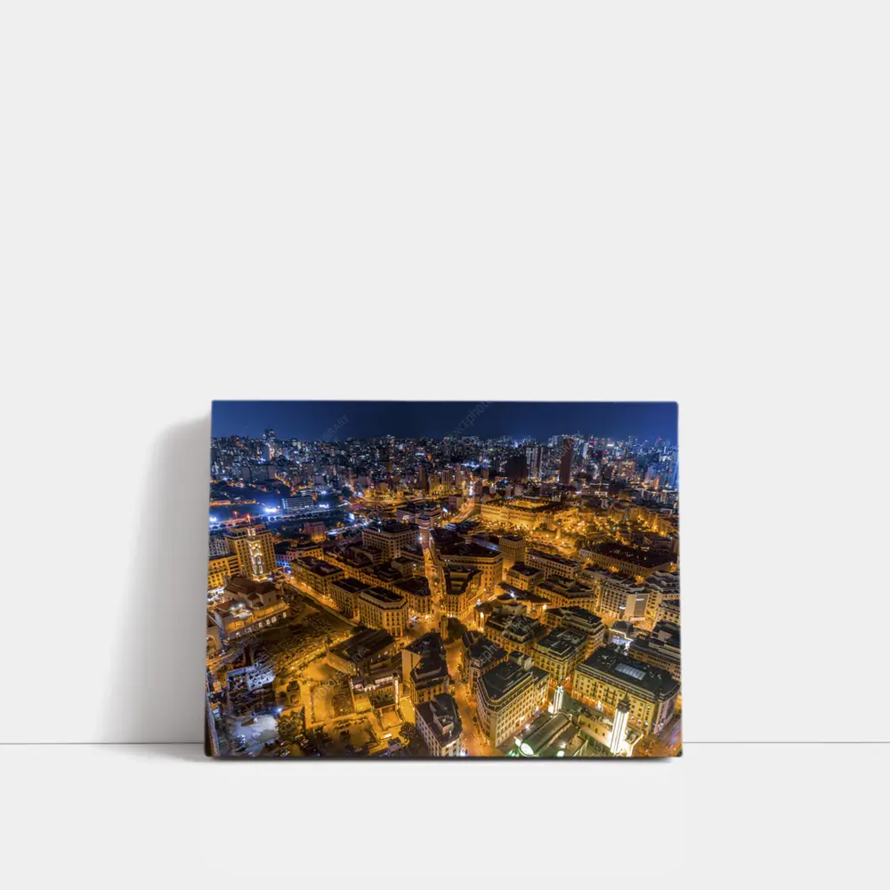 Beirut Lebanon City Aerial Night View – Wall Art