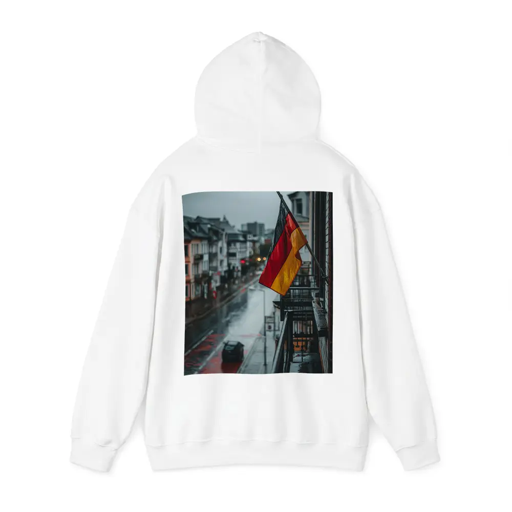 German Flag Rainy Street City Scene – Hoodies