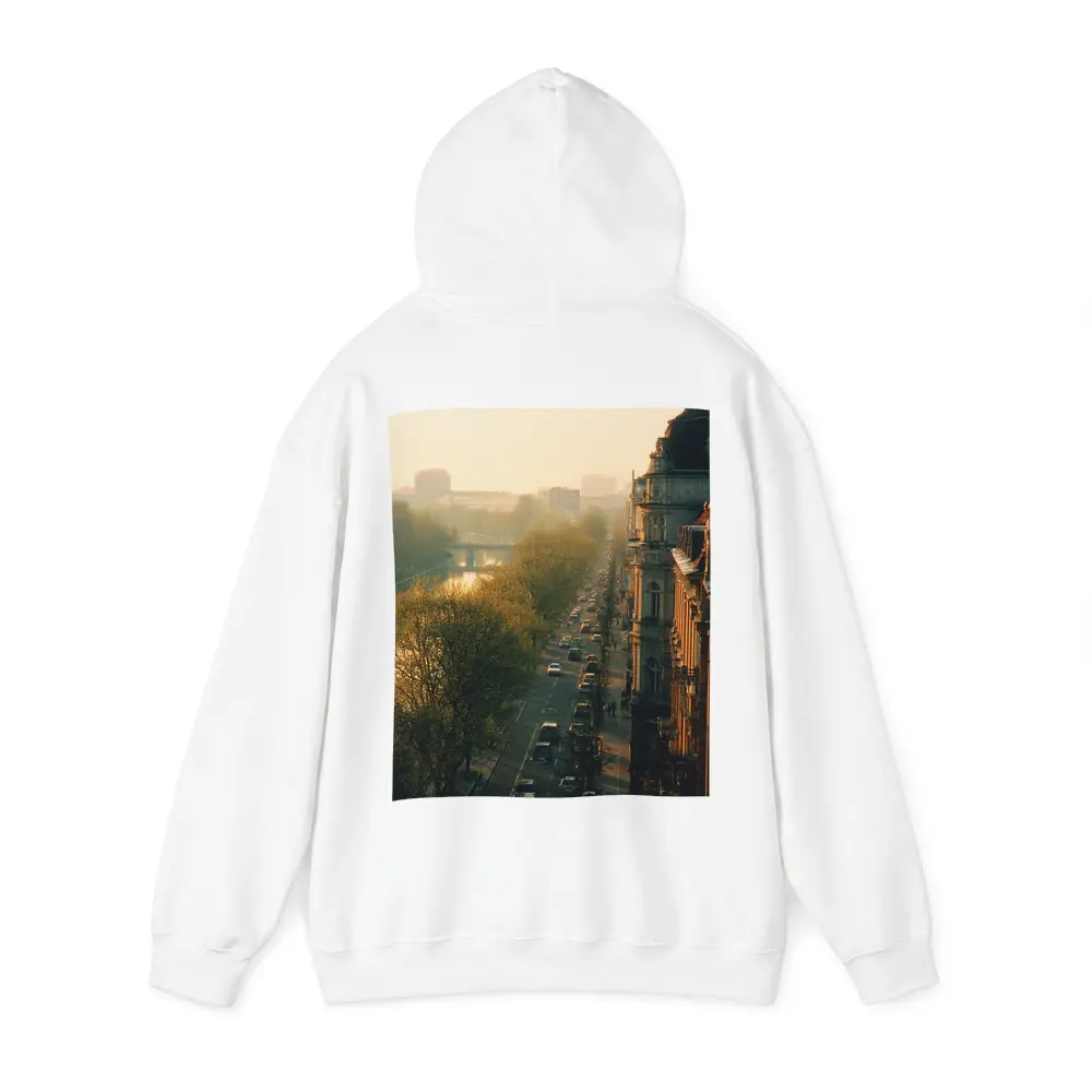 Berlin Boulevard Misty Morning Golden Light – Hoodies