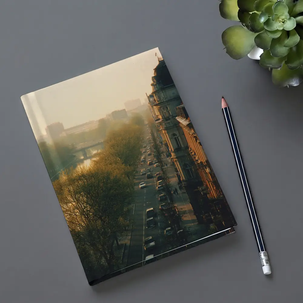Berlin Boulevard Misty Morning Golden Light – Notebooks