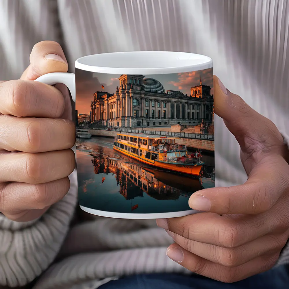 Reichstag Building Berlin River Sunset View – Mugs