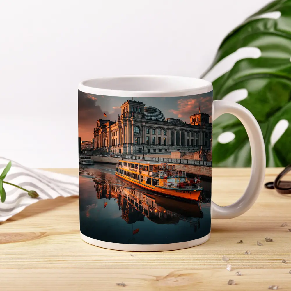 Reichstag Building Berlin River Sunset View – Mugs