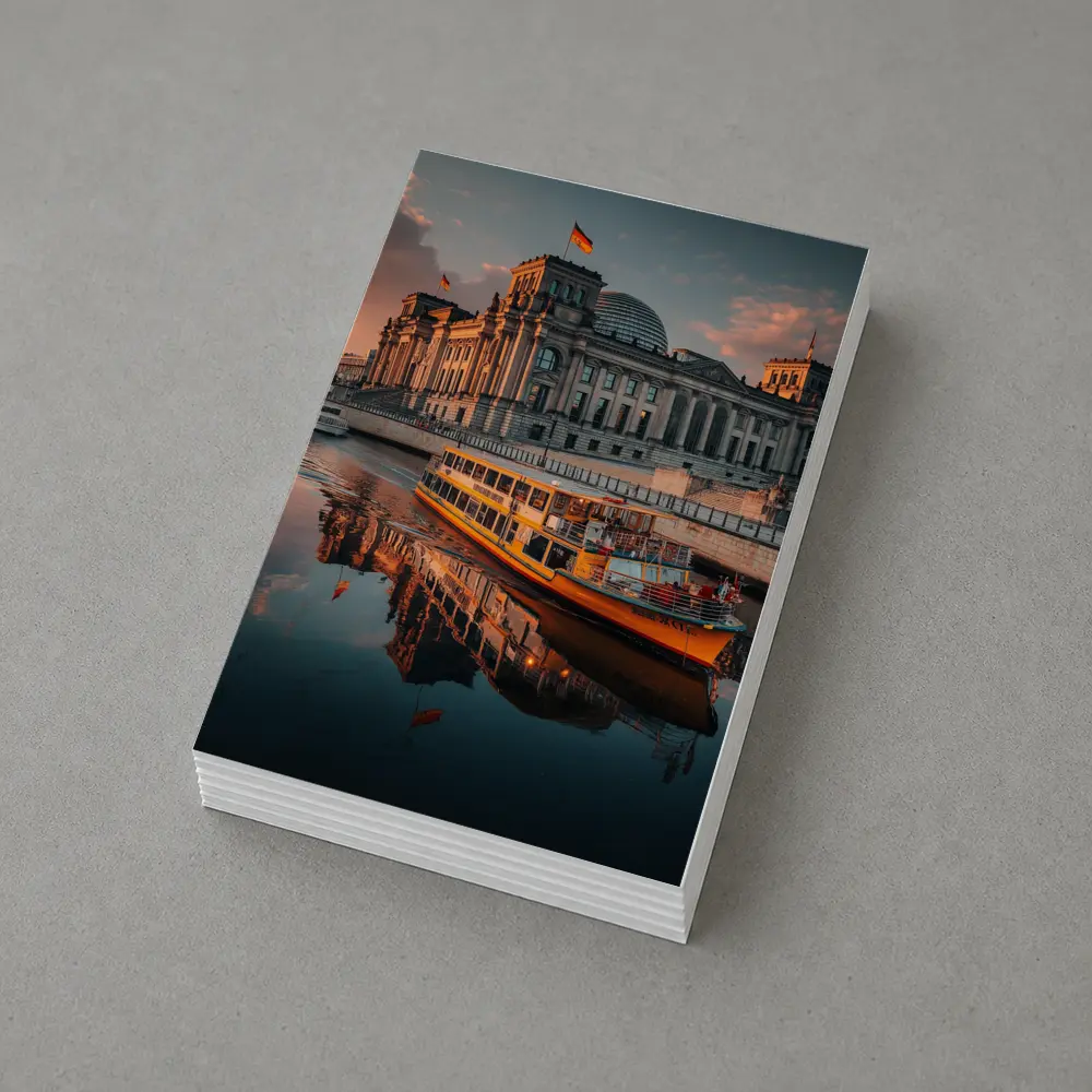 Reichstag Building Berlin River Sunset View – Postcards