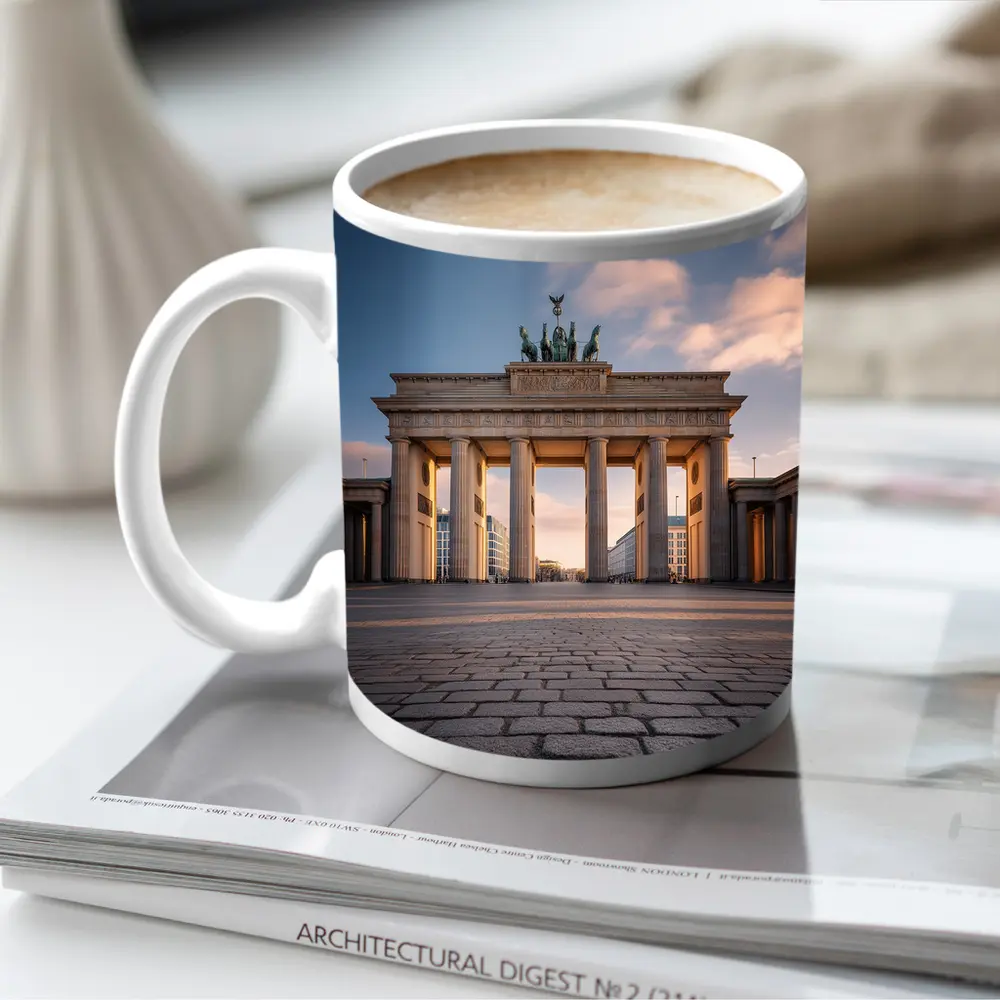 Brandenburg Gate Berlin Golden Hour Sky – Mugs