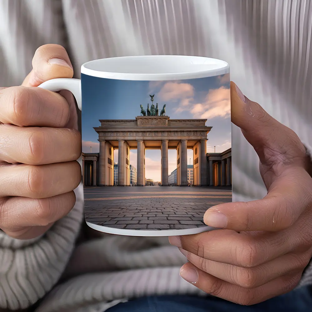 Brandenburg Gate Berlin Golden Hour Sky – Mugs