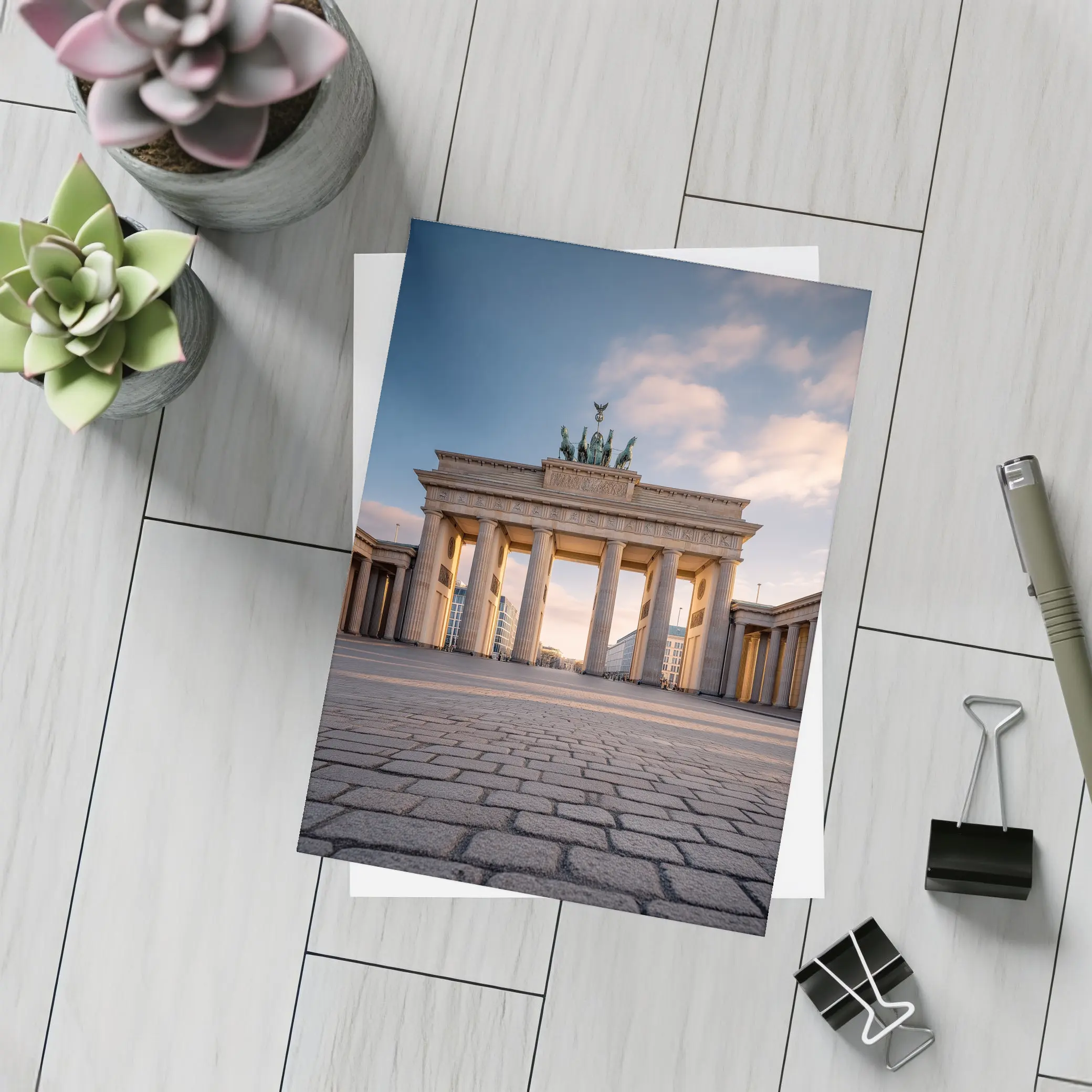 Brandenburg Gate Berlin Golden Hour Sky – Postcards