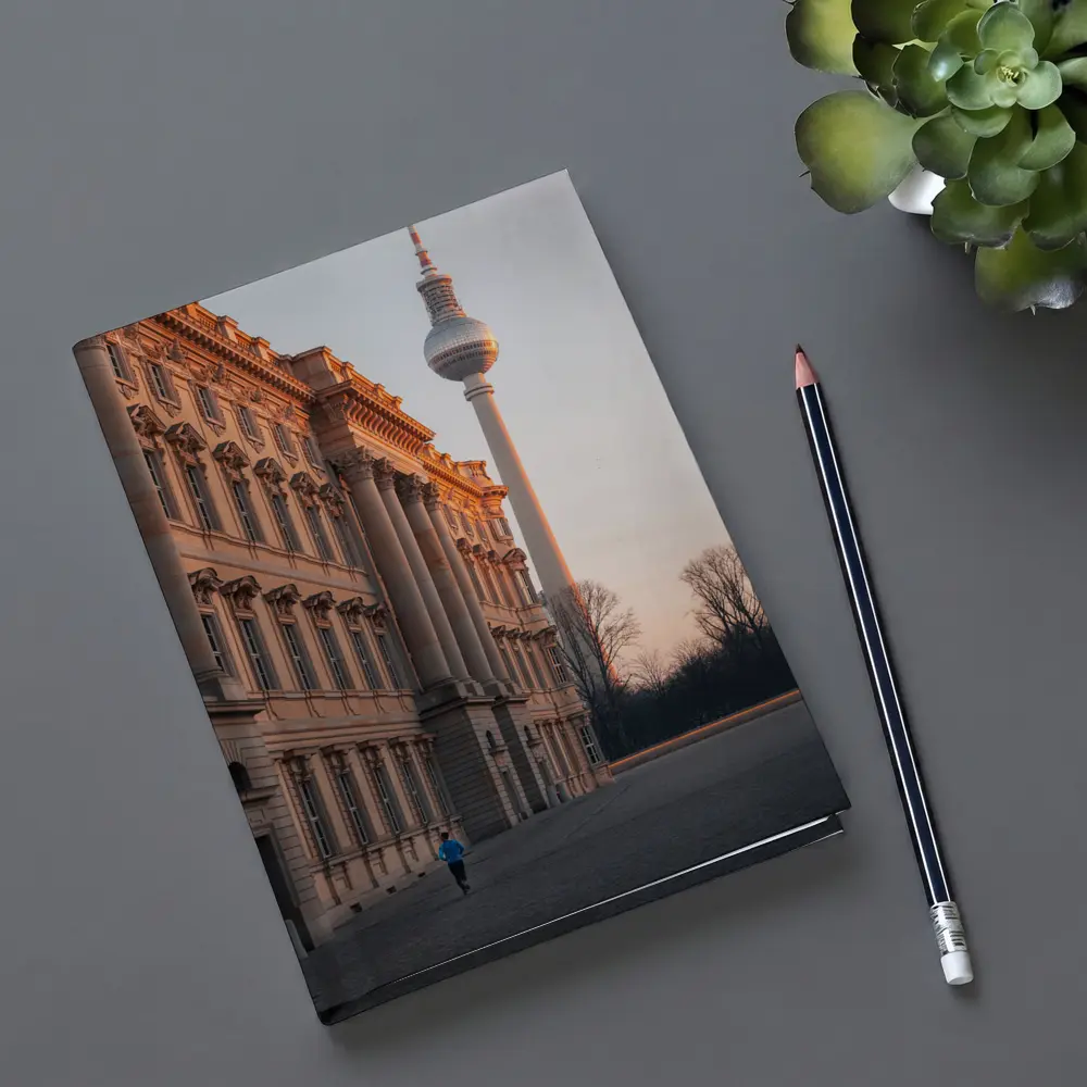 Berlin TV Tower Palace Sunset Warm Light – Notebooks