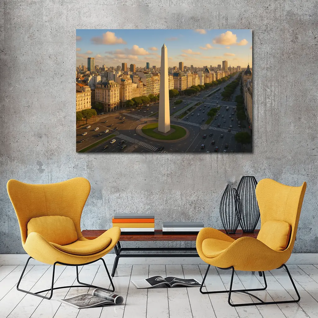 Buenos Aires Obelisk Aerial City View – Wall Art