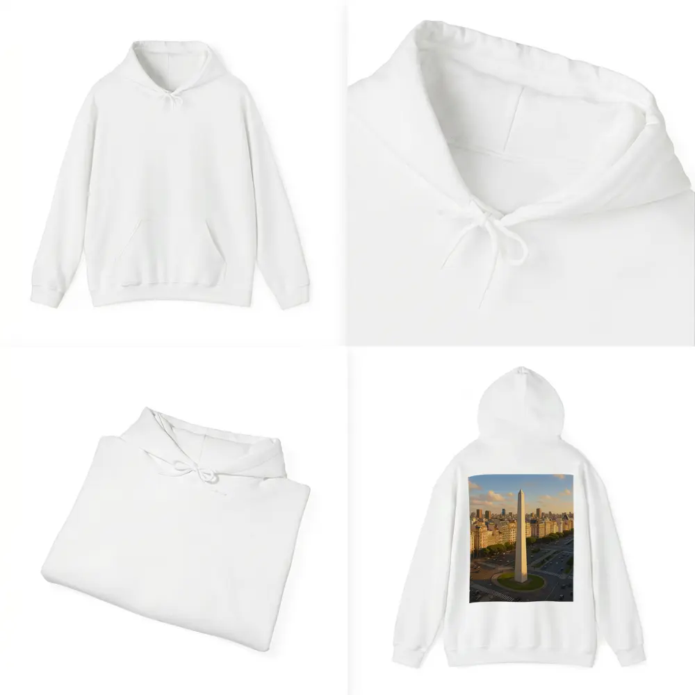 Buenos Aires Obelisk Aerial City View – Hoodies