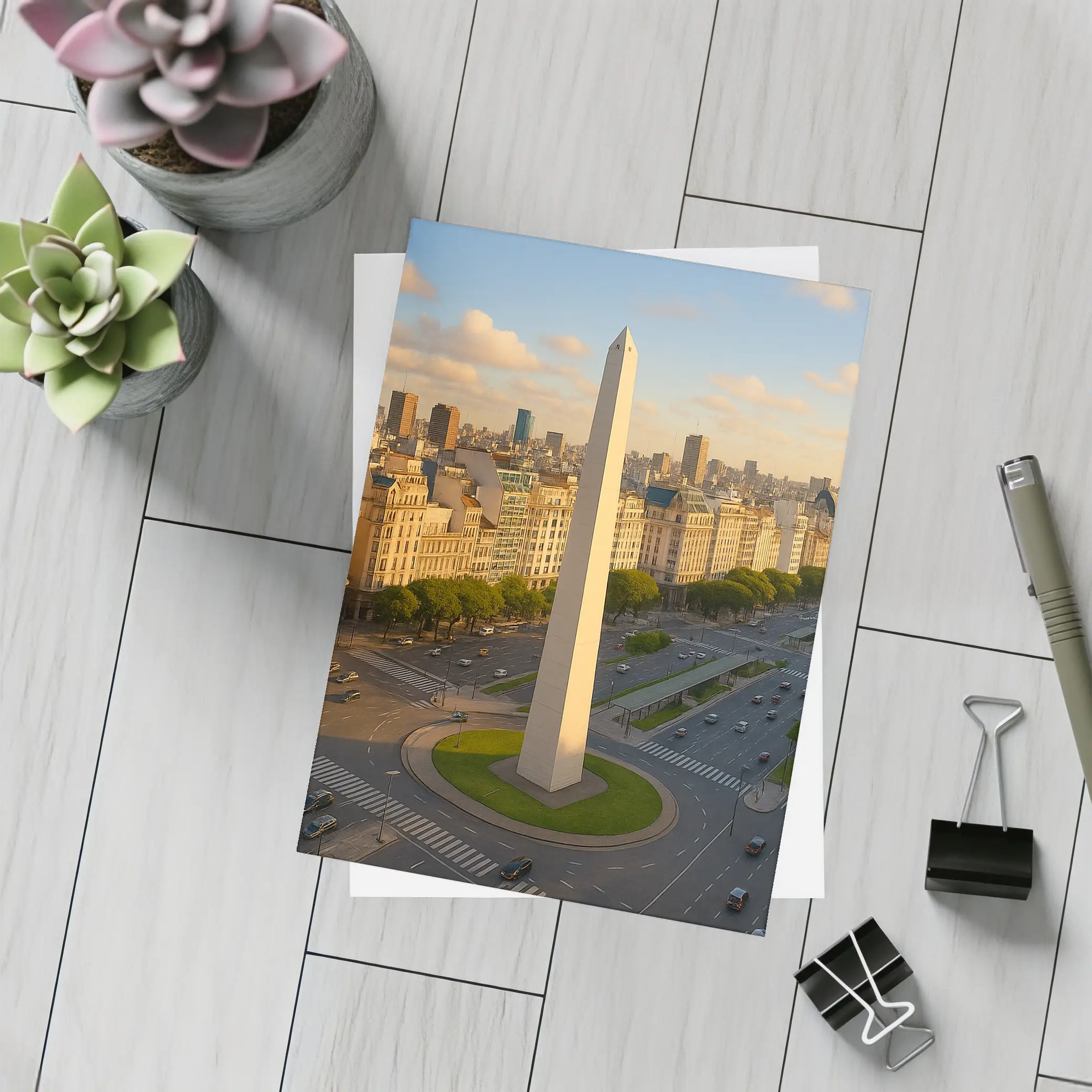 Buenos Aires Obelisk Aerial City View – Postcards