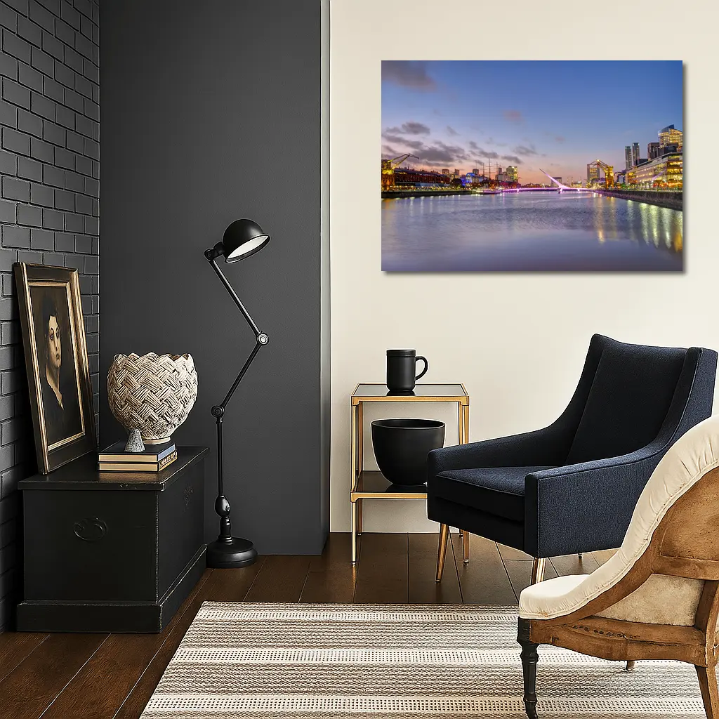 Puerto Madero Bridge Buenos Aires Sunset Skyline – Wall Art