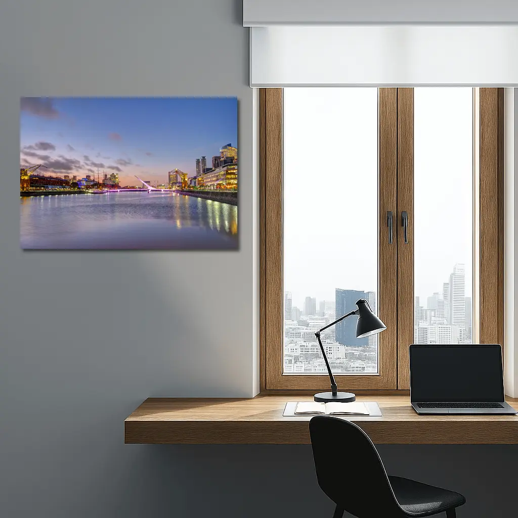 Puerto Madero Bridge Buenos Aires Sunset Skyline – Wall Art