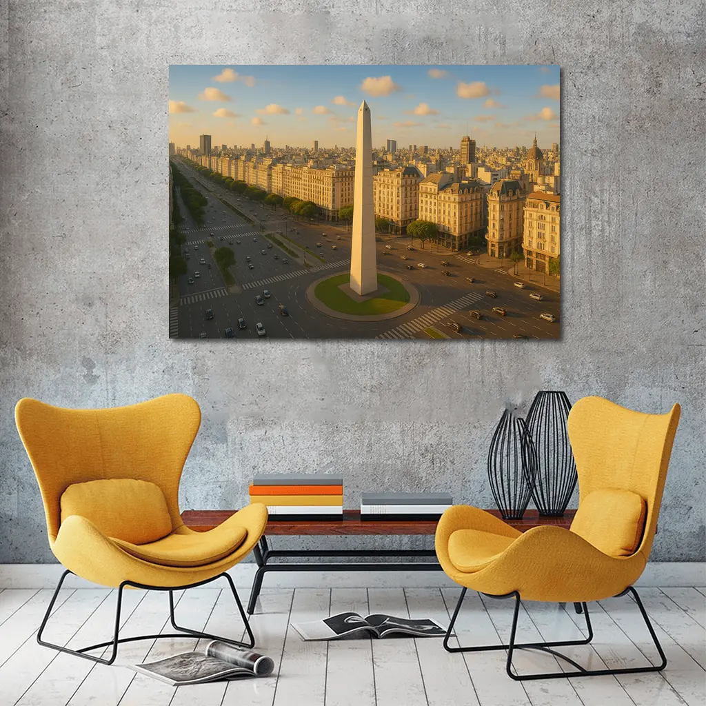 Buenos Aires Obelisk Aerial City View – Wall Art