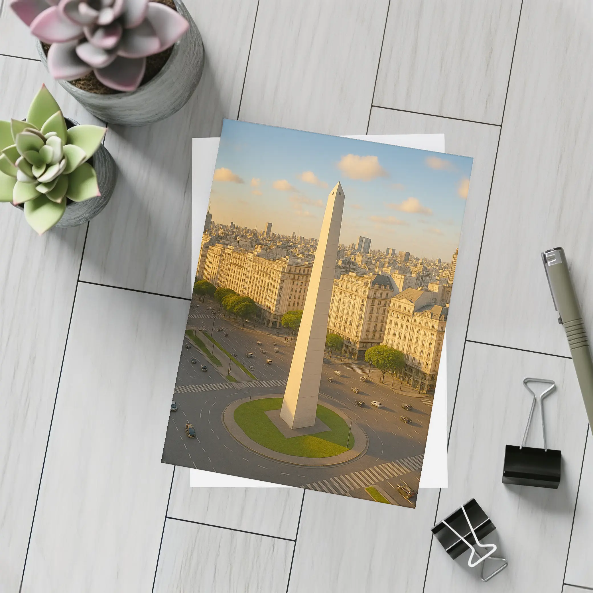 Buenos Aires Obelisk Aerial City View – Postcards