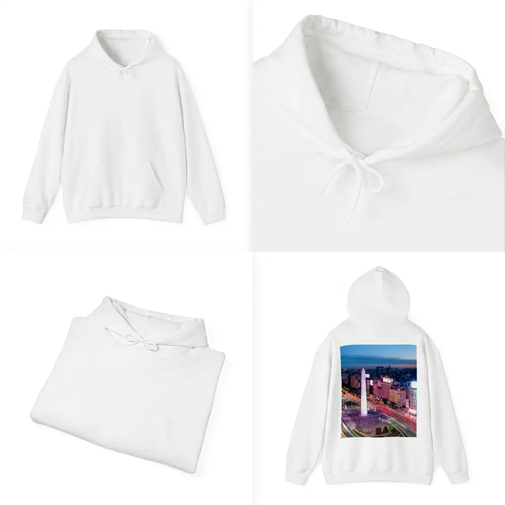 Buenos Aires Obelisk City Night Aerial View – Hoodies
