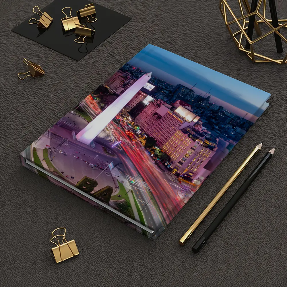 Buenos Aires Obelisk City Night Aerial View – Notebooks