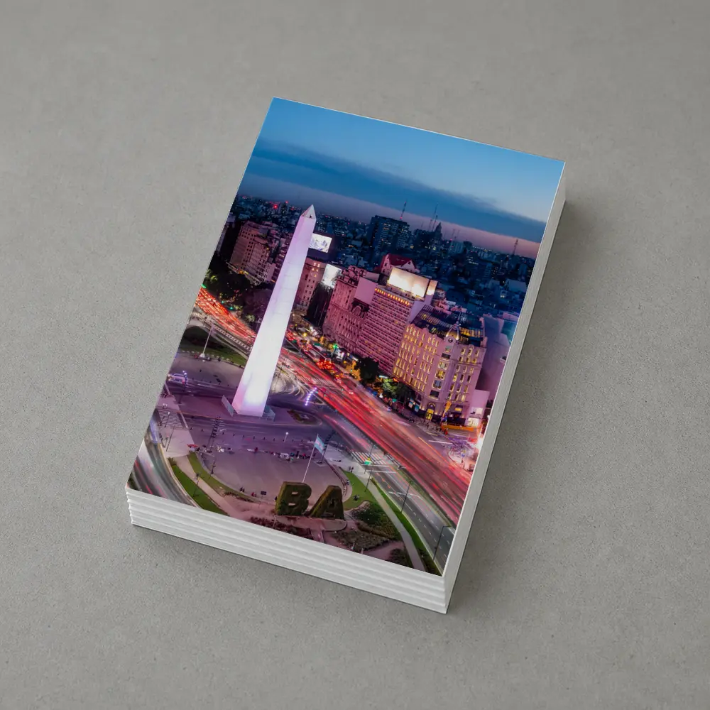 Buenos Aires Obelisk City Night Aerial View – Postcards