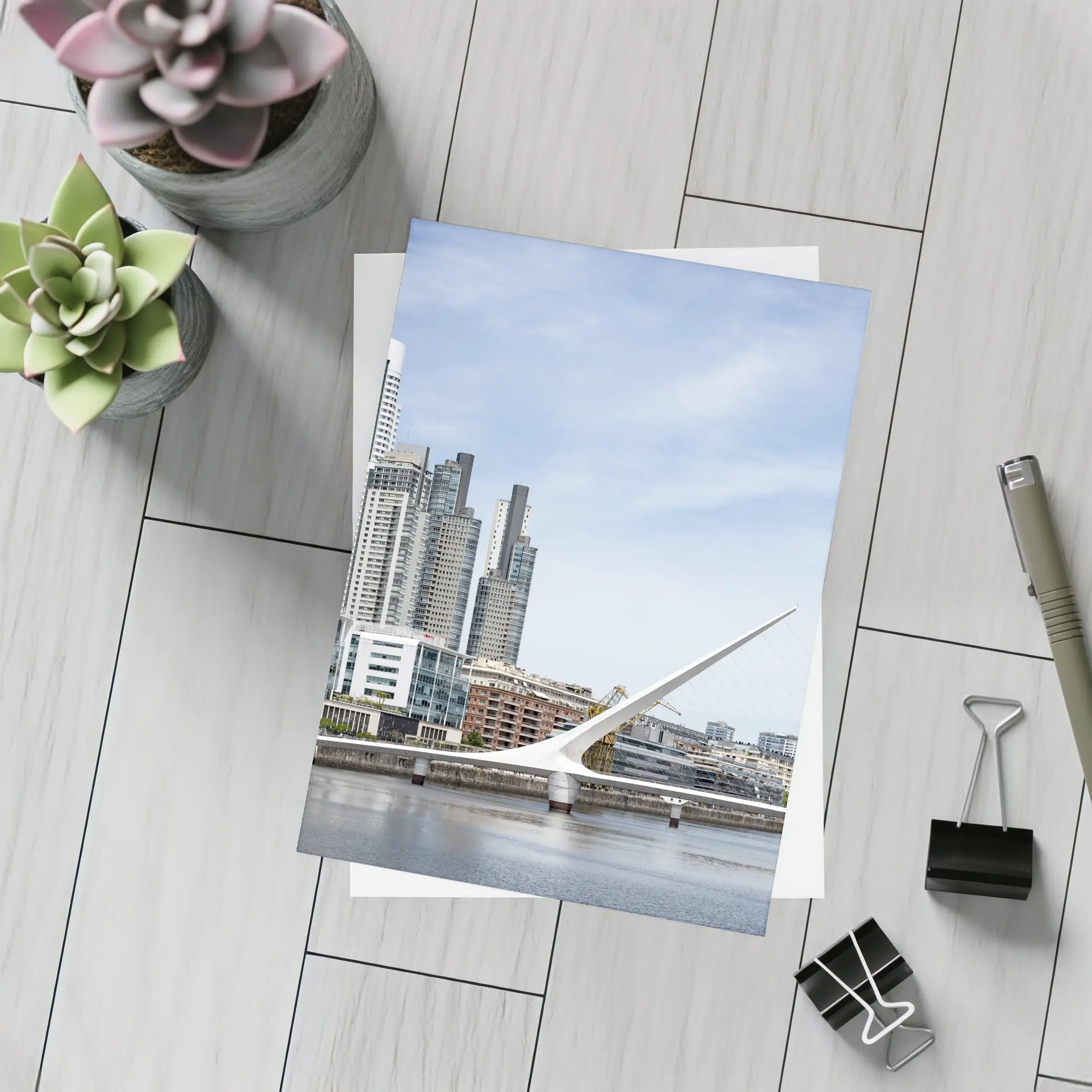 Buenos Aires Skyline Puente de la Mujer – Postcards