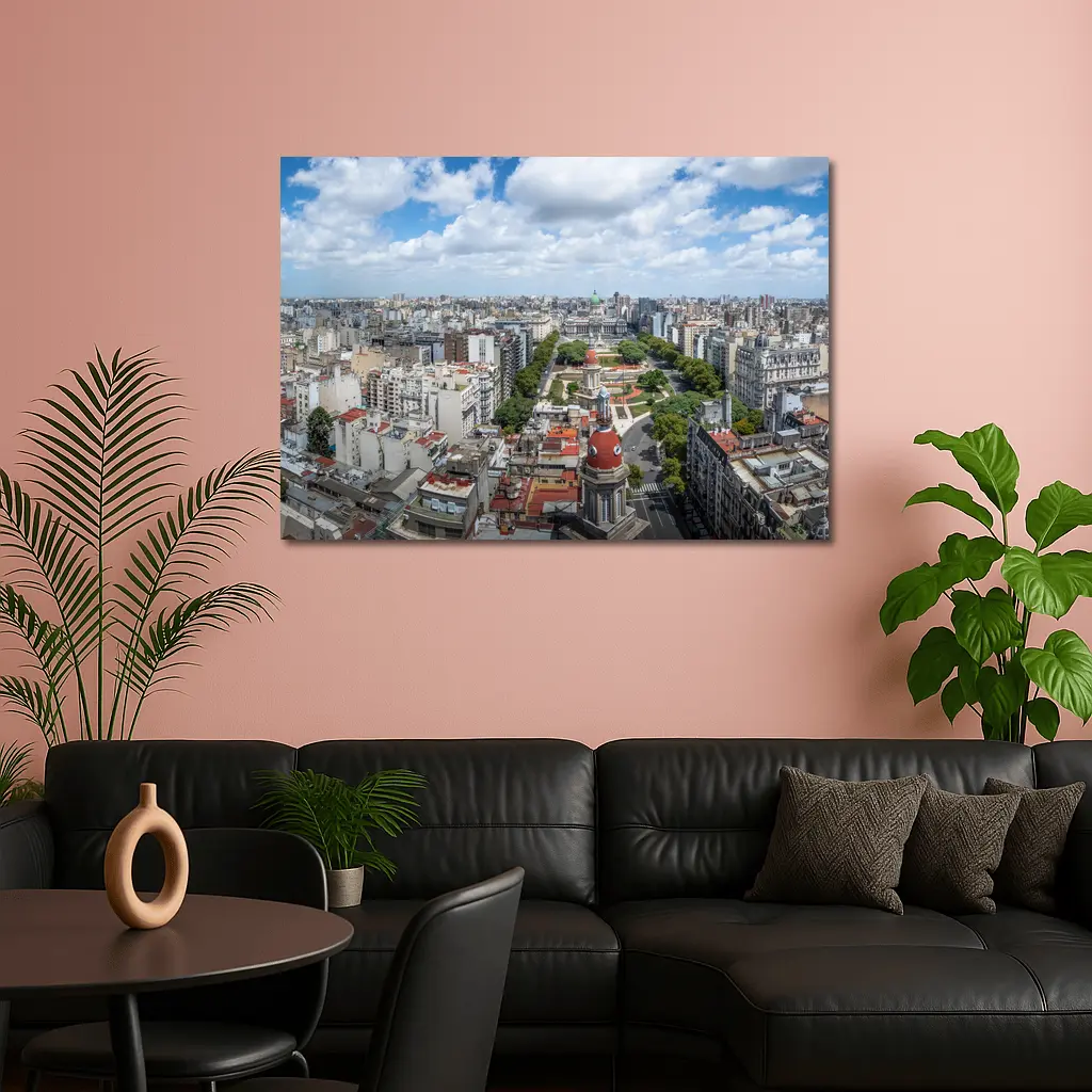 Buenos Aires City Skyline Aerial Panoramic View – Wall Art